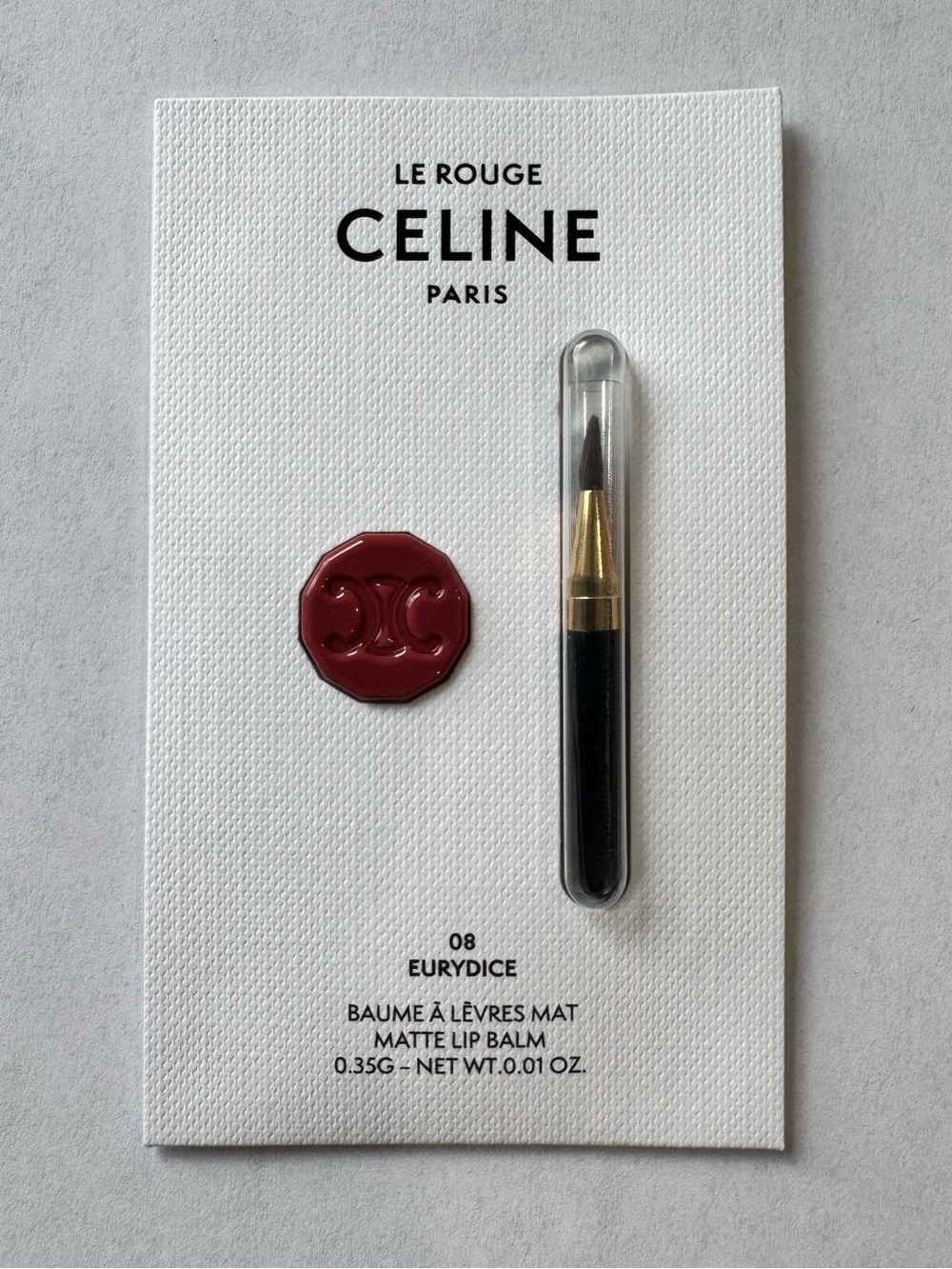Celine Beauty Le Rouge Matte Lip Balm Sample & Brush- 08 Eurydice New